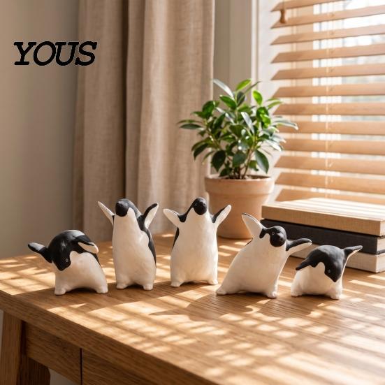 Feine Handwerkskunst Tischfigur Niedliche Pinguinfigur, Nordische Stil Kleine Tierstatue, Skurrile Einzigartige Geburtstagsgeschenke Schreibtisch Regal Dekor