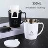350ML Vacuum Cup Stainless Steel Coffee Cup with Handle Leak-Proof Portable Thermal Home Office Bottle Heat Resistant Tableware