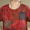 DIMANAF New 2026 Women Plus Size Spring Summer Casual Long Dress Print Red Cotton Loose Oversize Maxi Beach Sundress
