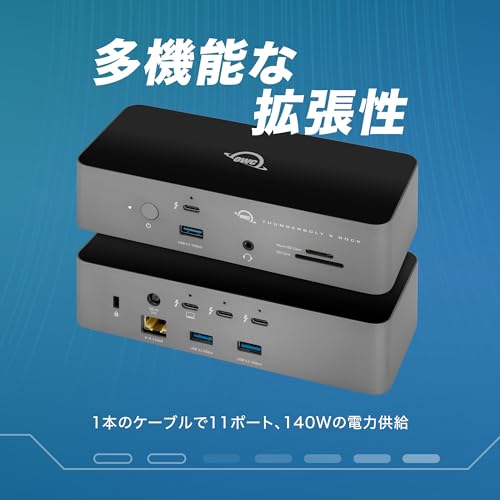 OWC Thunderbolt 5 Dock, an 11-port docking station with three Thunderbolt 5 ports, three USB 3.2 Type-A ports, 2.5GbE, a Micro-SD card reader, and aud