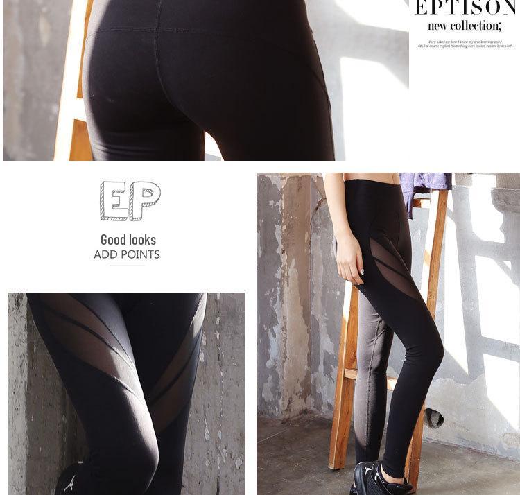 Korean Style Mesh Patchwork Slimming Yoga Pants: Stretchy, Sexy, Tight-fit, Hip-lifting Fitness Wear.