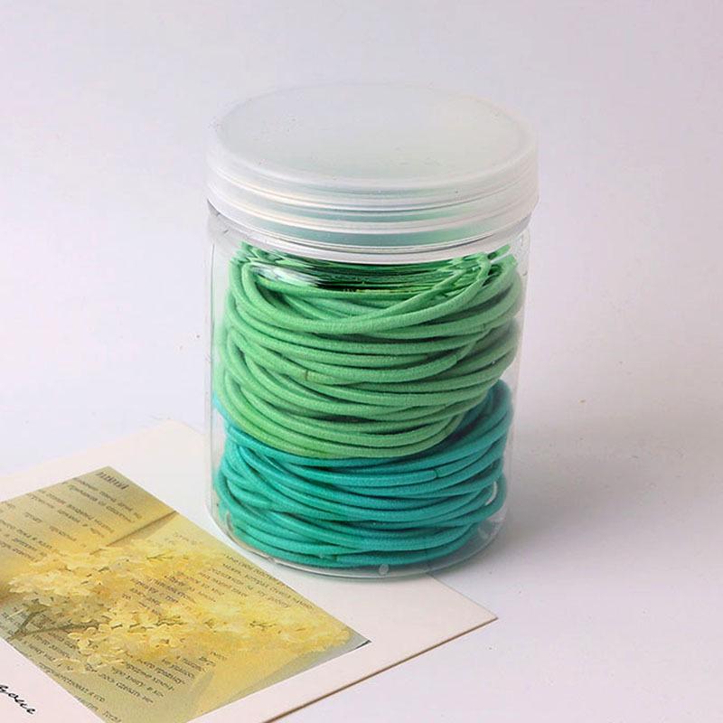Korean Style High Elasticity Rubber Bands: 100-Piece Pack for Simple, Versatile High Ponytails—No Hair Damage.