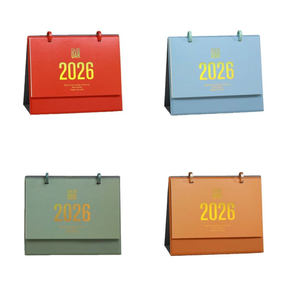 Solid Color Horse Year Calendar Month Date Display Standing Flip Calendar  Spring Festival