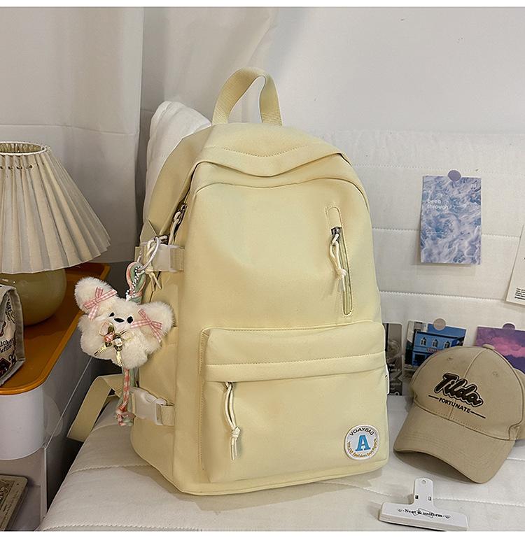Schoolbag Mori girl bag solid color simple schoolbag junior high school college student leisure travel simple and lightweight backpack