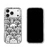 Case for iphone 14 17 Pro XS Max 18 Pro Max 15 13 XR 12 Air 11 16 Plus Silver Glitter Crackle Background Cat Line Patterns