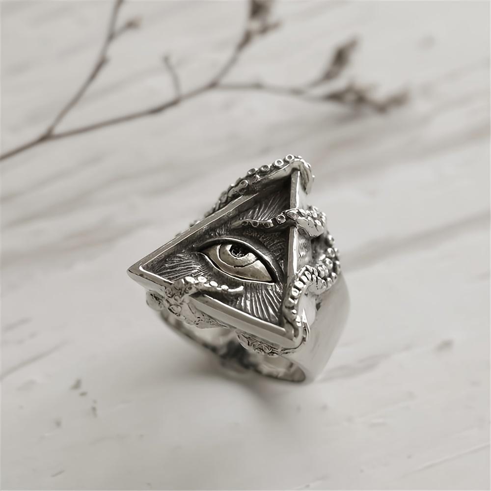 

Vintage Cthulhu-Inspired Eye Ring - Intricate Synthetic Stone, Alloy, Perfect for Halloween, Day of the Dead, and Everyday Wear, Halloween Jewelry|Vin 7