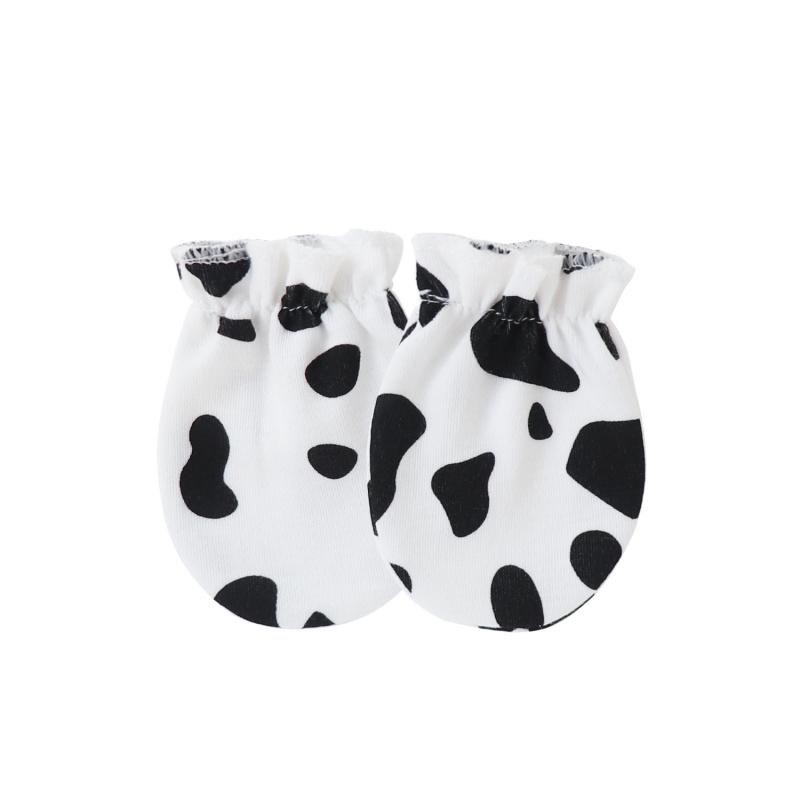 6PCS Baby Cotton Anti Scratch Mittens Newborn Elastic Cuff Hand Covers For 0-6 Months Infant Face Protection Daily Wear Assorted Styles