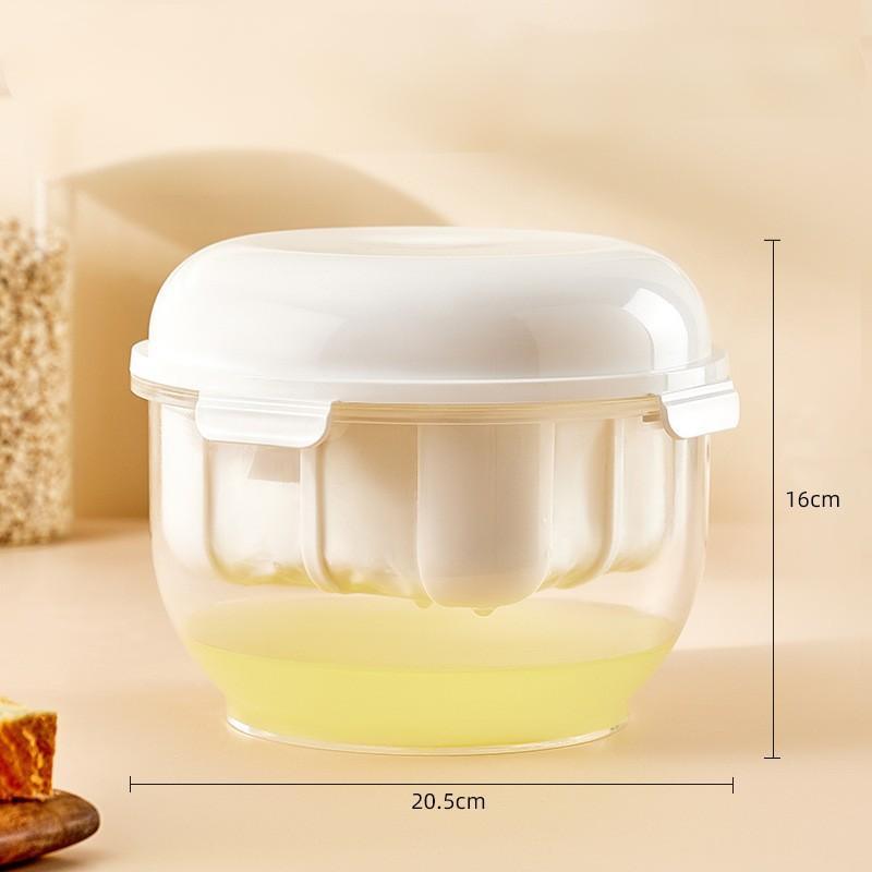 Round Yogurt Filter Container Transparent Storage Jar Airtight Sealed Canister For Yogurt Making Grains Kitchen Food Storage