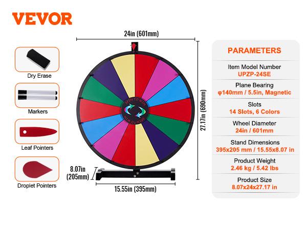 SucceBuy 18/24/36 inch Spinning Prize Wheel