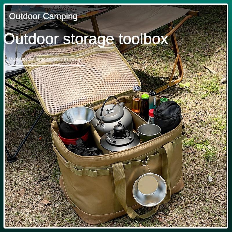 

Сумка для хранения на открытом воздухе Ящик для хранения большой емкости Многофункциональное оборудование для кемпинга Портативная посуда Хранение кухонной утвари
