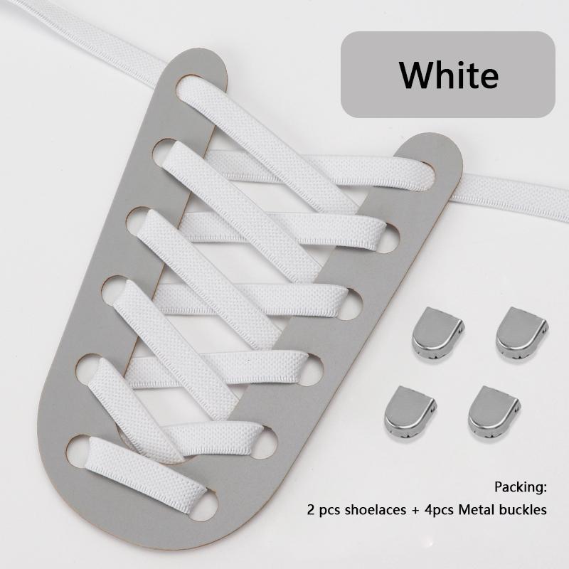 Elastic Laces Sneakers No Tie Shoe Laces 8MM Widened Flat Shoelaces Without Ties Kids Adult Sports Shoelace Shoes Accessories