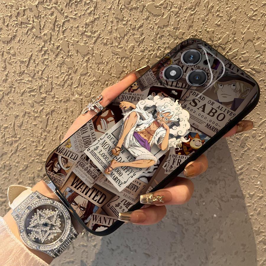 Ones Pieces Luffys Anime Black Soft Phone Cover Case for Honor X8 200 400 Lite X7 70 X6 8X 90 X5b Magic5Lite X9a