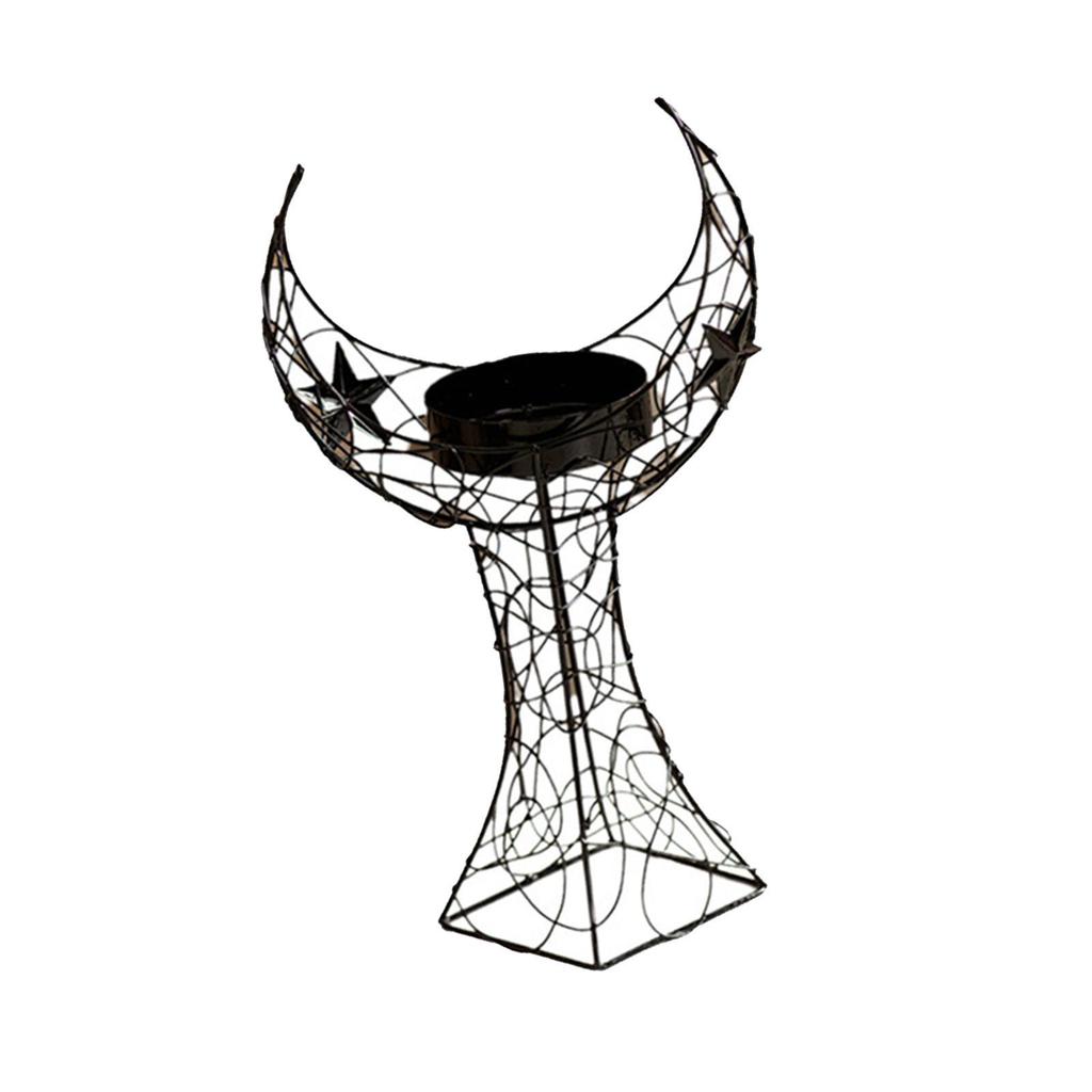 Crescent Tower Candle Holder Metal Ornament Candlestick Candle Stand Candle Holder for Home Festive Wedding Decorative Event