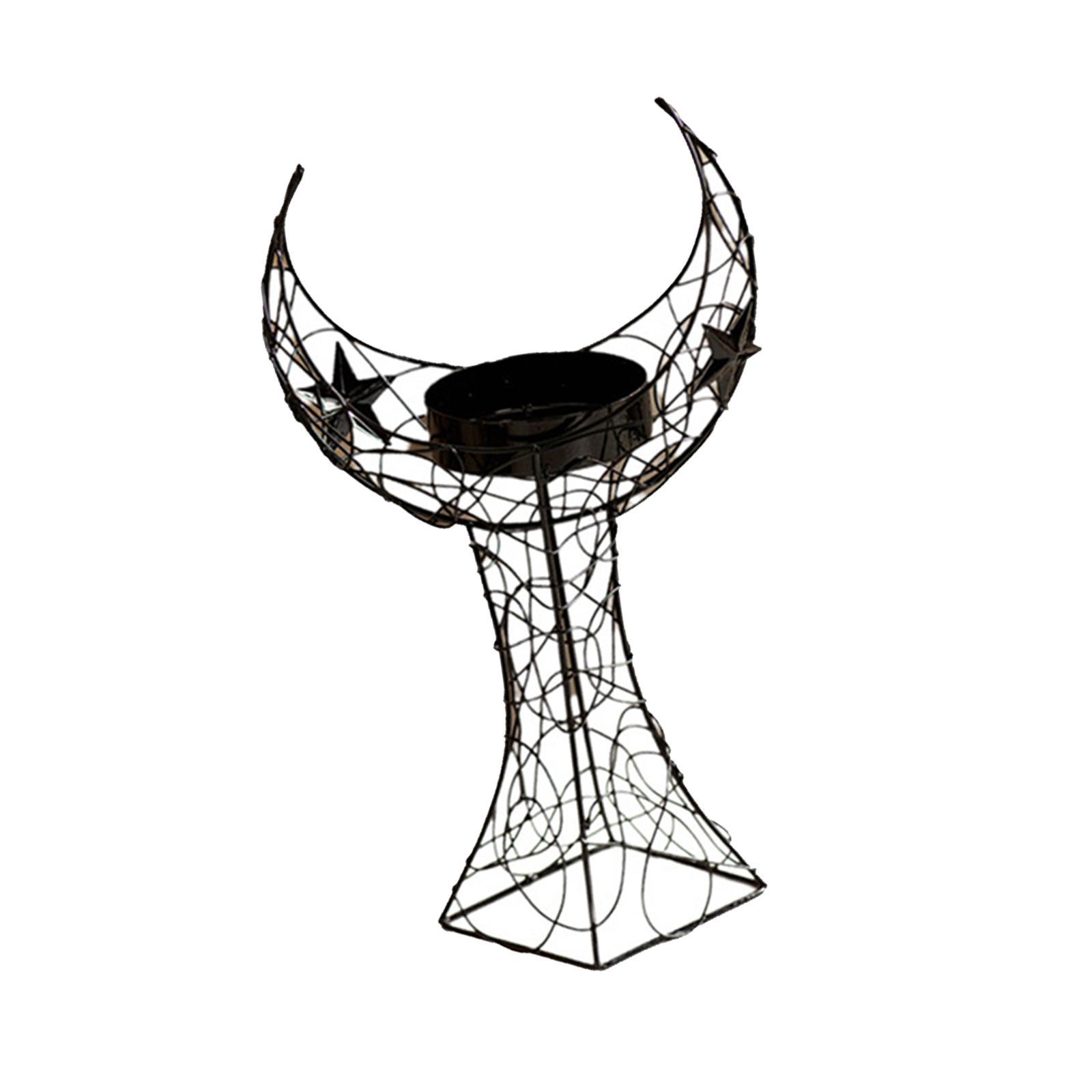 Crescent Tower Candle Holder Metal Ornament Elegant Candle Holder Candle Stand for Decoration Anniversary Home Tabletop Wedding