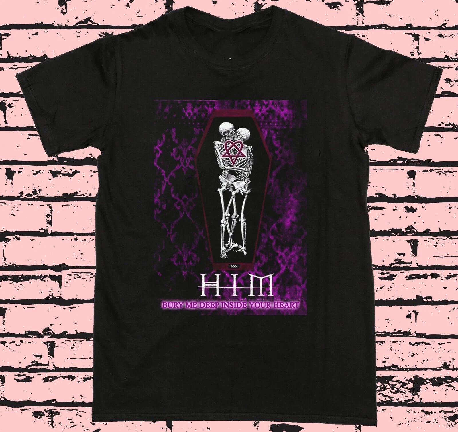 Футболка HIM Band Bury Me Deep Inside Your Heart Полный размер S-5XL FH967 XS