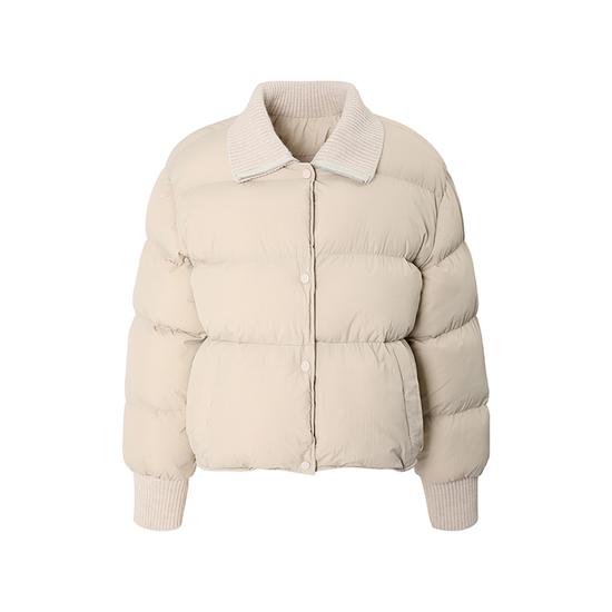 Knit Color Block High Neck Padding Jumper