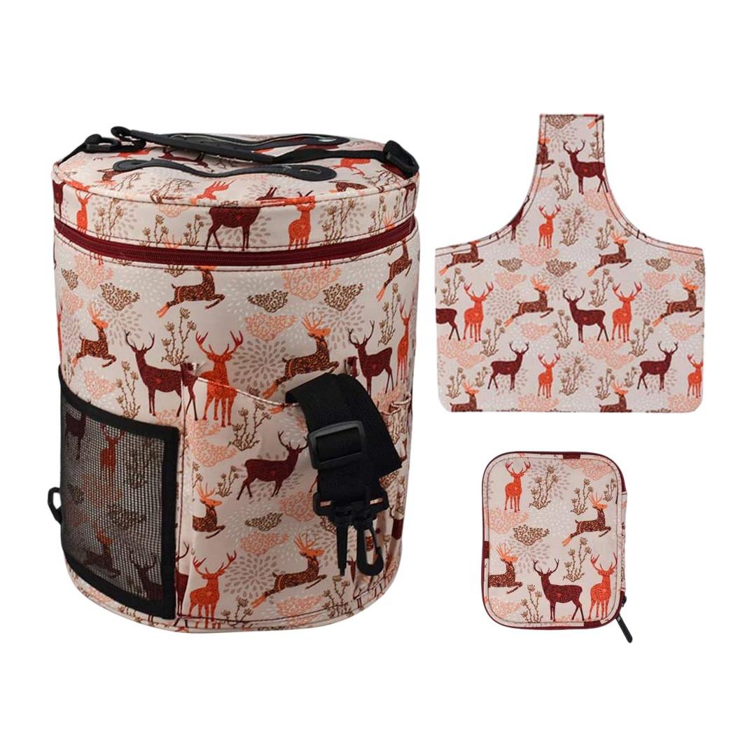 3 Pcs Empty Yarn Bags Knitting Bags Set Large Capacity Yarn Round Storage Bag Organizer Travel Yarn Knitting Working