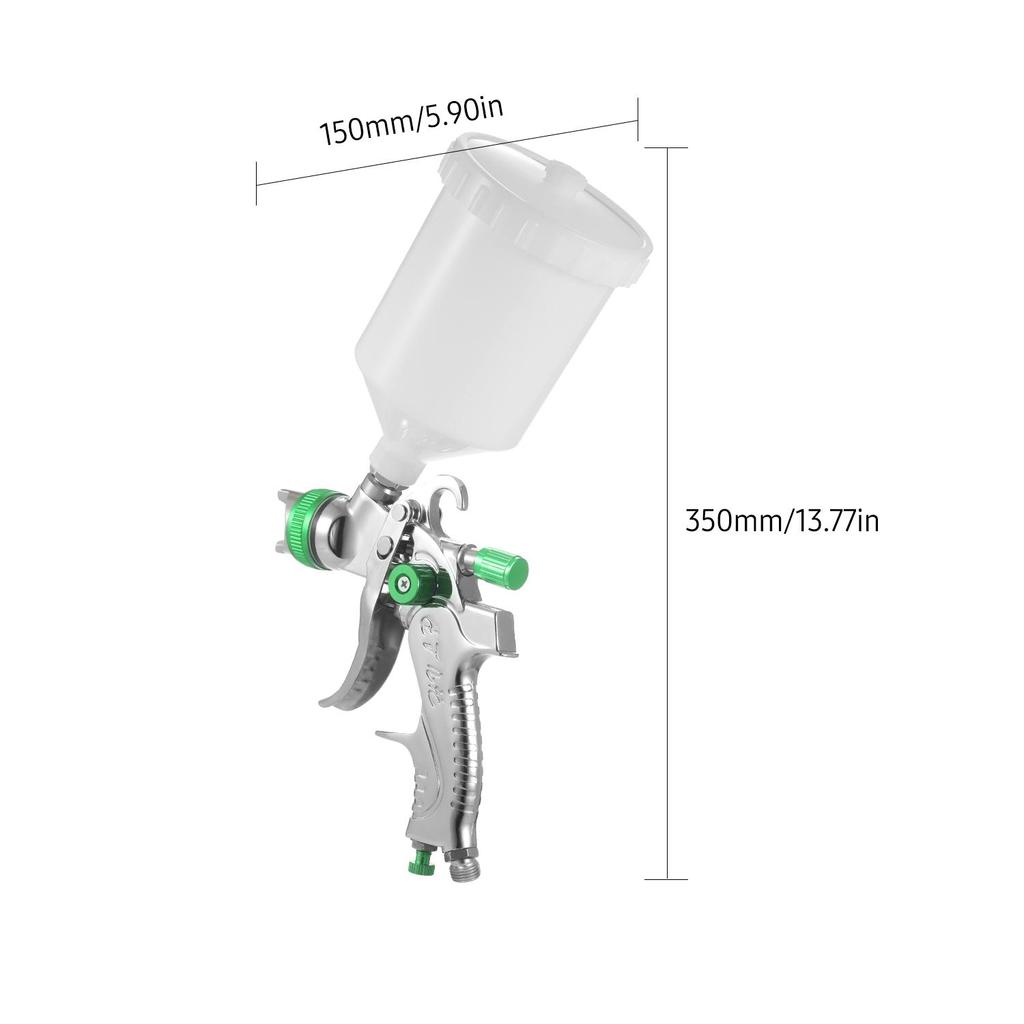 Vzduchová stříkací pistole Geevorks Gravity Feed Stříkací pistole HVLP s 600ml nádobkou 1,4 mm 1,7 mm 2,0 mm tryskou