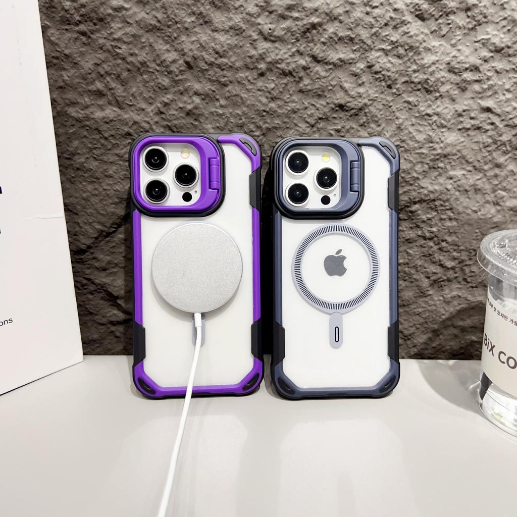 Magnetic Attraction for IPhone16 Lens Holder, Suitable for IPhone 15Pro Phone Case 14, Dual-color Panda Anti-drop Cover