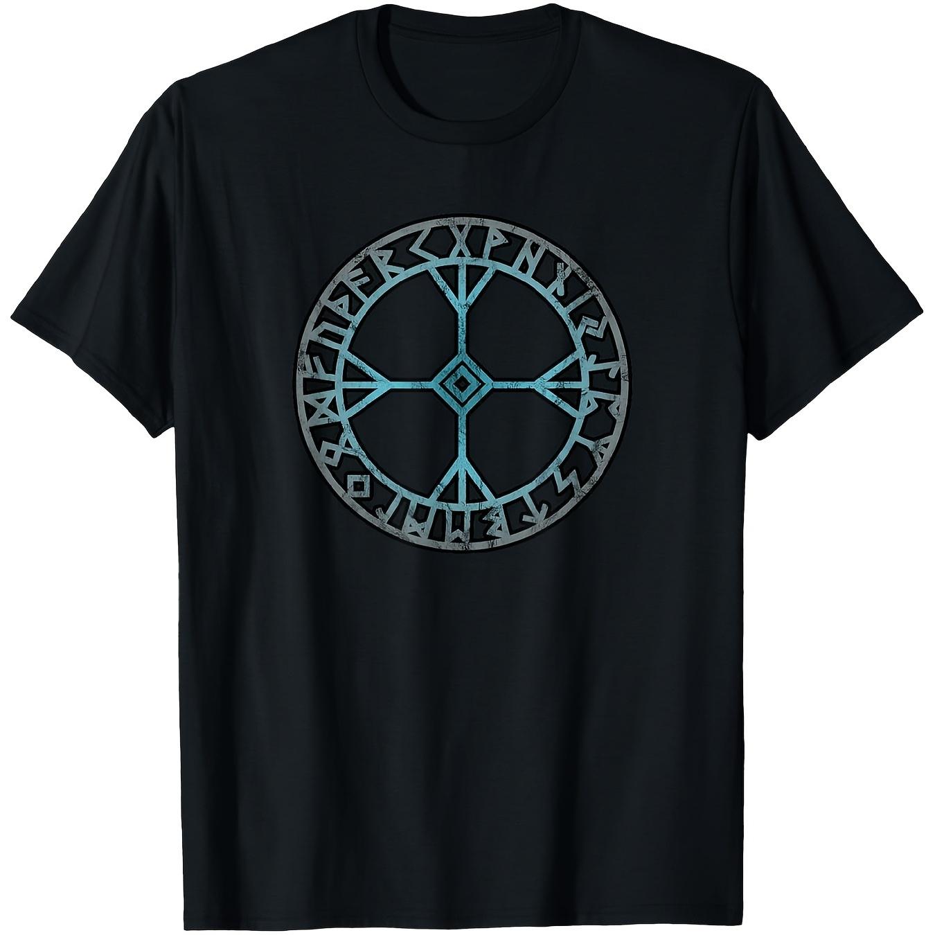 Nordic Celtic Algiz Rune Protection Symbol TShirt 100 Cotton ONeck Short Sleeve Summer Casual Unisexs Tshirt Streetwear S