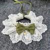 Colletto di Perle con Fiocco di Pizzo Gatto Cane Fazzoletto da Collo Animali Domestici Gatti Gattino Cane Cucciolo Stringa Bavaglino Collana Cravatta Cinturino da Collo Sciarpa Accessori