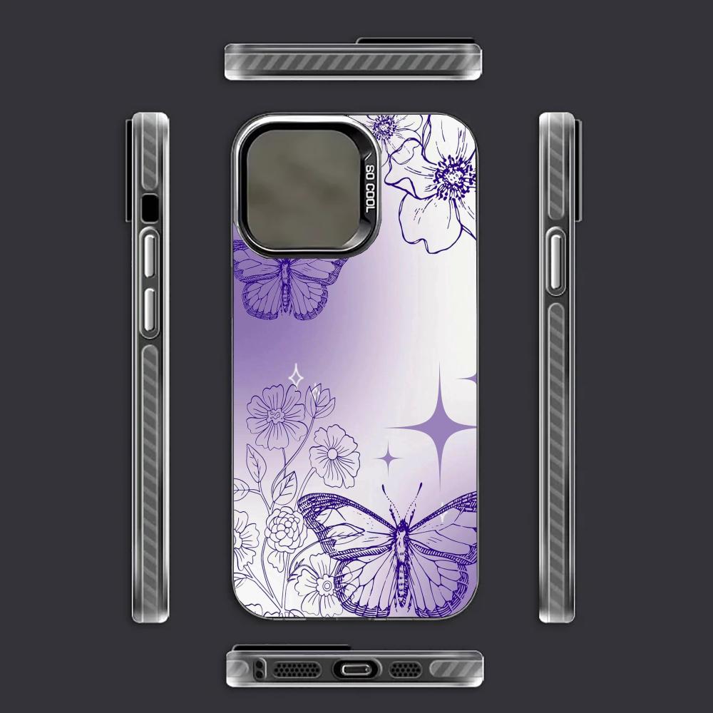 Beautiful Purple Butterfly Pattern Phone Case Suitable for iPhone 17 16 15 14 13 12 11 Pro/Max/Plus Shockproof and Anti Drop