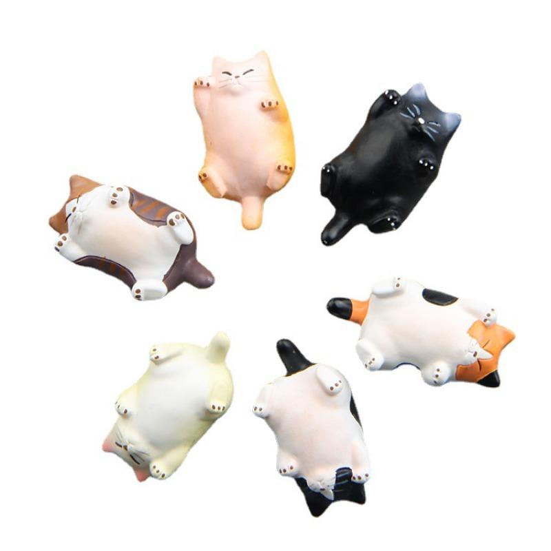 Resin Warmth Series Cute and Chubby Cat Cartoon 3D Magnetic Clasp Fridge Magnets, Magnetic Stickers, Phone Case Materials