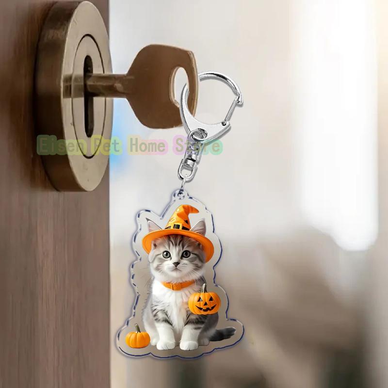 Funny Cat Key Chain Keychains Ring for Accessories Bag Pendant Keyring Jewelry Cute Animal Pet Llaveros Friends Gifts Cool Cats