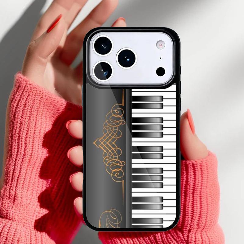 Piano Keys Musical Phone Case for iPhone 17 Air 16e 15 14 13 Pro Max Back Cover for 12 11 Pro Coque