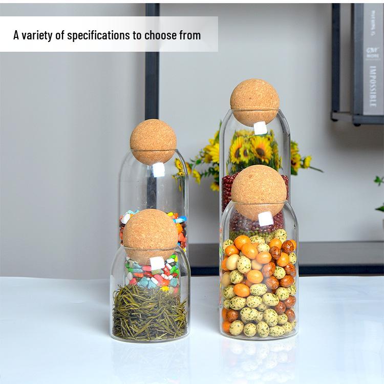 Nordic Transparent Glass Storage Jar - Creative Home & Office Decor for Desk or Wine Cabinet
