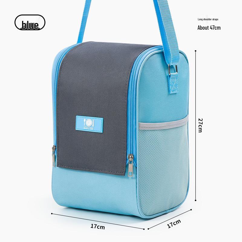 

Large Capacity Insulated Lunch Bag for Office, Portable Thickened Aluminum Foil Tote небесно-голубой