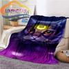 Luminous Moon Cat Purple Background Fashion Blanket, Gift for Animal Lovers, Soft Outdoor Travel  Skin Friendly