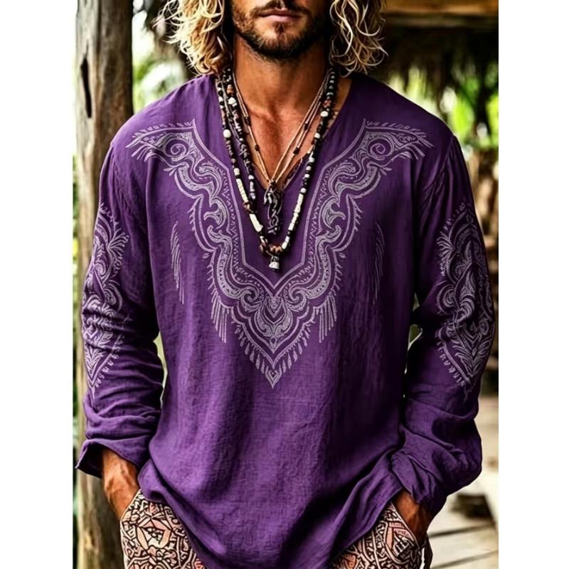 Herren Freizeit-Langarm-T-Shirt mit Aufdruck