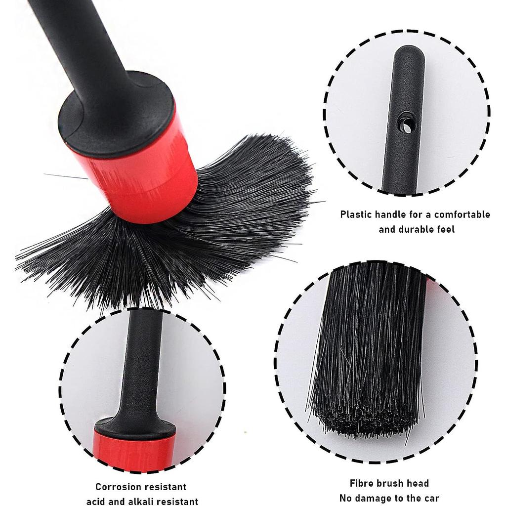 5-teiliges Auto-Reinigungsbürsten-Set, Auto-Innenreinigungsbürste, Autopflegebürsten-Set, Reinigungsbürsten-Set, Auto-Reinigungsbürsten-Set zum Reinigen von Rädern, Motoren