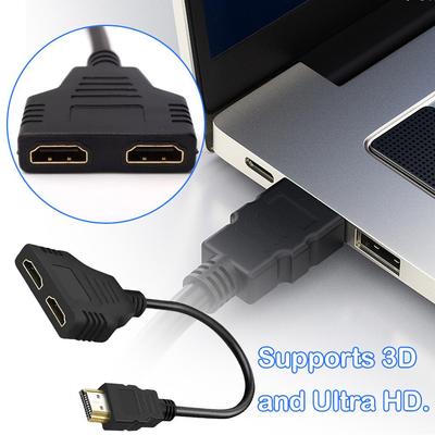 4K Computer Monitor HD Cable HDMI One In Two 30cm HD 1080P HDMI Splitter One Input To Two Output Adapter Cable HDMI-compatible
