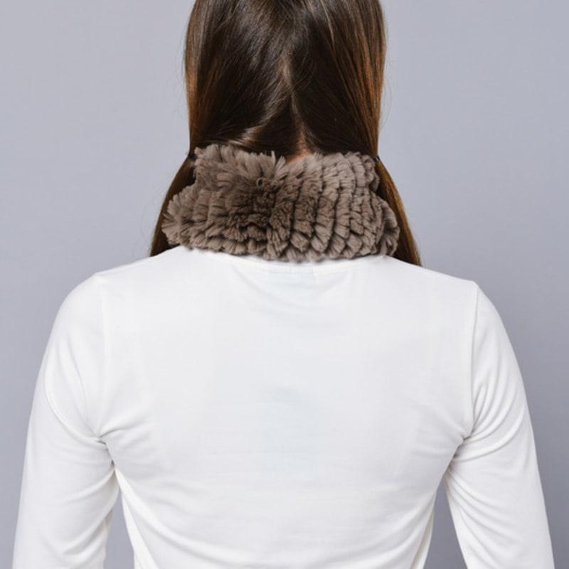 DOYOUKNOWMC 25FW Natural Rex Fur Cocoa Beige Neck Warmer