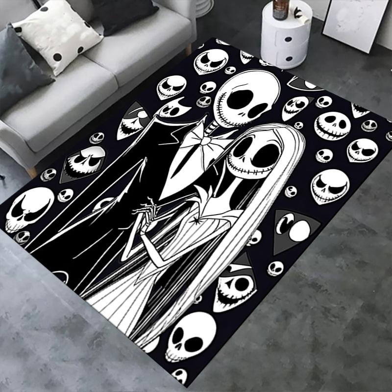 Office Rug Skeletons, Halloween theme 3D Printed Anti-Slip Rug-Machine Washable for Living Room