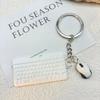 Creative Mini Keyboard Mouse Keychain Cute Simulation Key Ring Pendant School Bag Pendant Keychain Accessory Gift