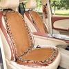 Leopard Print Winter Car Seat Cushion, Thick Warm Rabbit Fur, Soft & Comfortable Interior Cushion