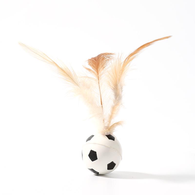 Interactive Elastic Feather Ball: Stress-Relief Cat Toy