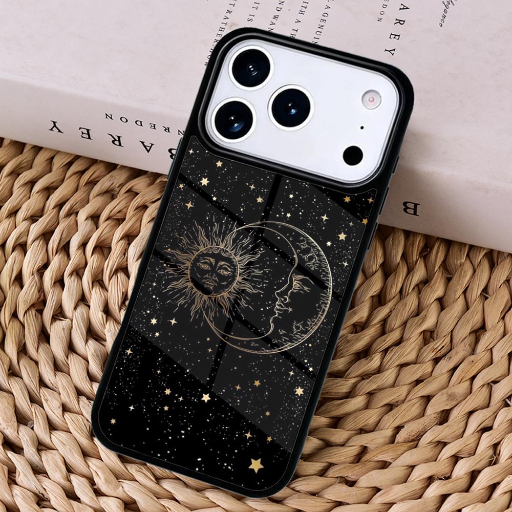 Sun Moon Stars Phone Case Cover For Magsafe Wireless Charger For iPhone 17 Pro Max 16 14 13 12 11 15 Air