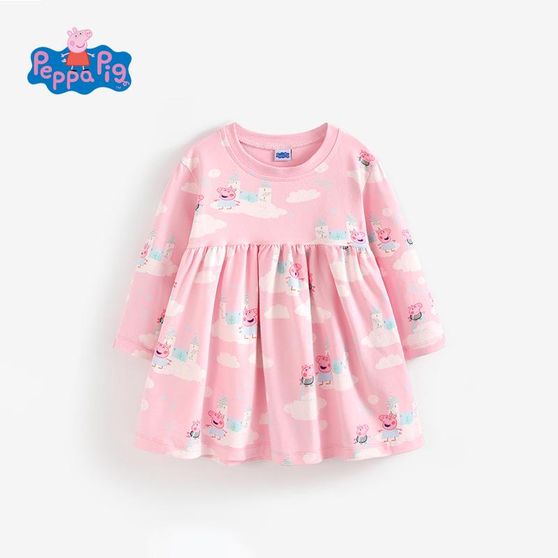 Peppa Pig Girls' Long Sleeve Cartoon Dress - Autumn Collection