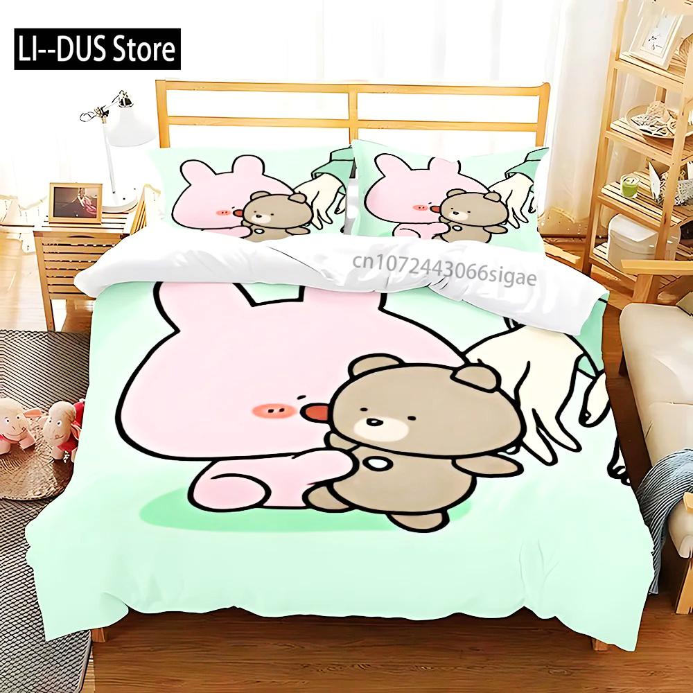 3D Tisk Spící Roztomilý Asamimi Čtvercový Ložní Povlečení Dívky Dospělí Jednolůžko Twin Queen Velikost Povlak na Peřinu Povlak na Polštář Ložní Prádlo