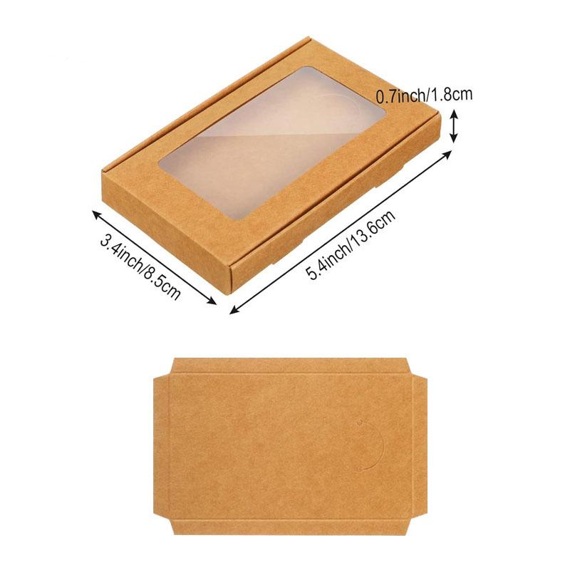 WTEMPO Clear Window Paper Necklace Bracelet Jewelry Packaging Boxes Foldable DIY Earring Keychain Gift Boxes Perfect for Birthday Wedding