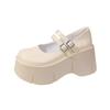 High-heeled Platform Small Leather Shoes Women's Autumn French Mary Jane Retro Heightening Japanese Muffin Single Shoes