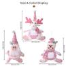 Pink Glitter Christmas Decorations Figurine Design Pendant Style Santa Claus Ornament Ornament Shape Glitter Finish