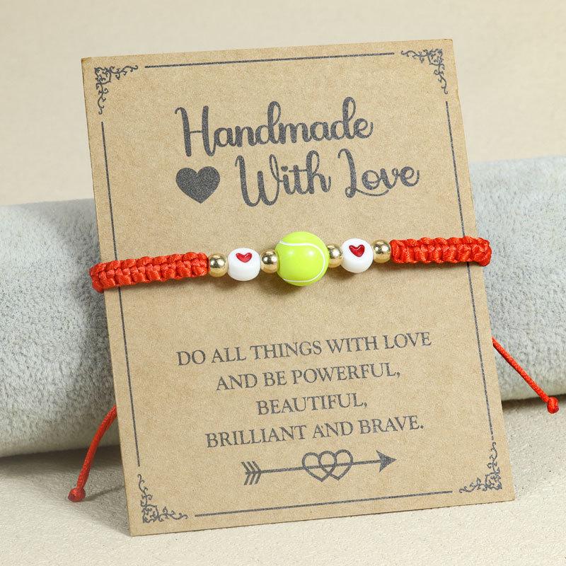 Adjustable Handmade Sports Friendship Bracelet: Baseball, Volleyball, Tennis Versatile Style