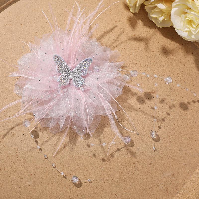 

Gentle Style Fairy Feather Mesh Butterfly Hairpin Headdress Clothing Accessories