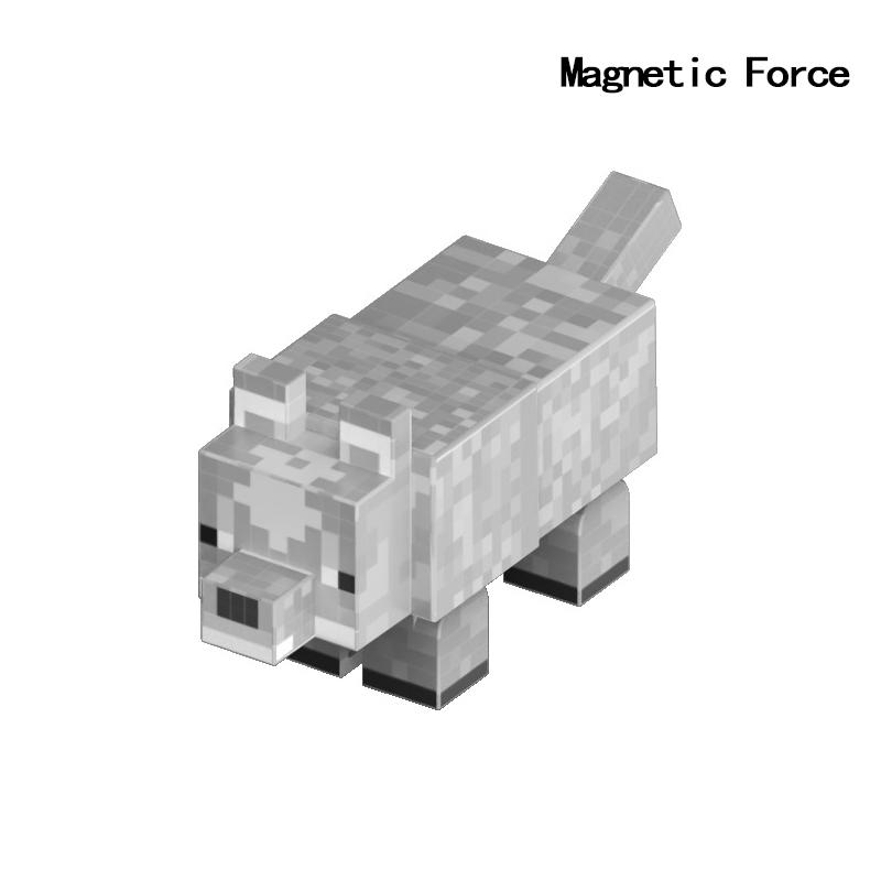 Pixel-Stil Mineral Magnet Welt Magnetische Bausteine Montage Ersatzteile Sensorisches Spielzeug für Kinder DIY Tierwürfel Grundplatte