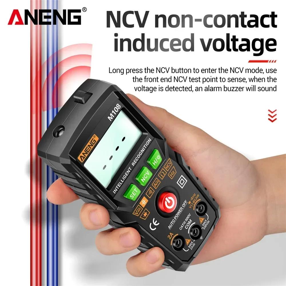 New Multifunctional ANENG M108 Digital Multimeter Profesional 4000 Counts Mini Auto AC/DC Voltage Meter Resistance Capacitance Electrical Tester Tools